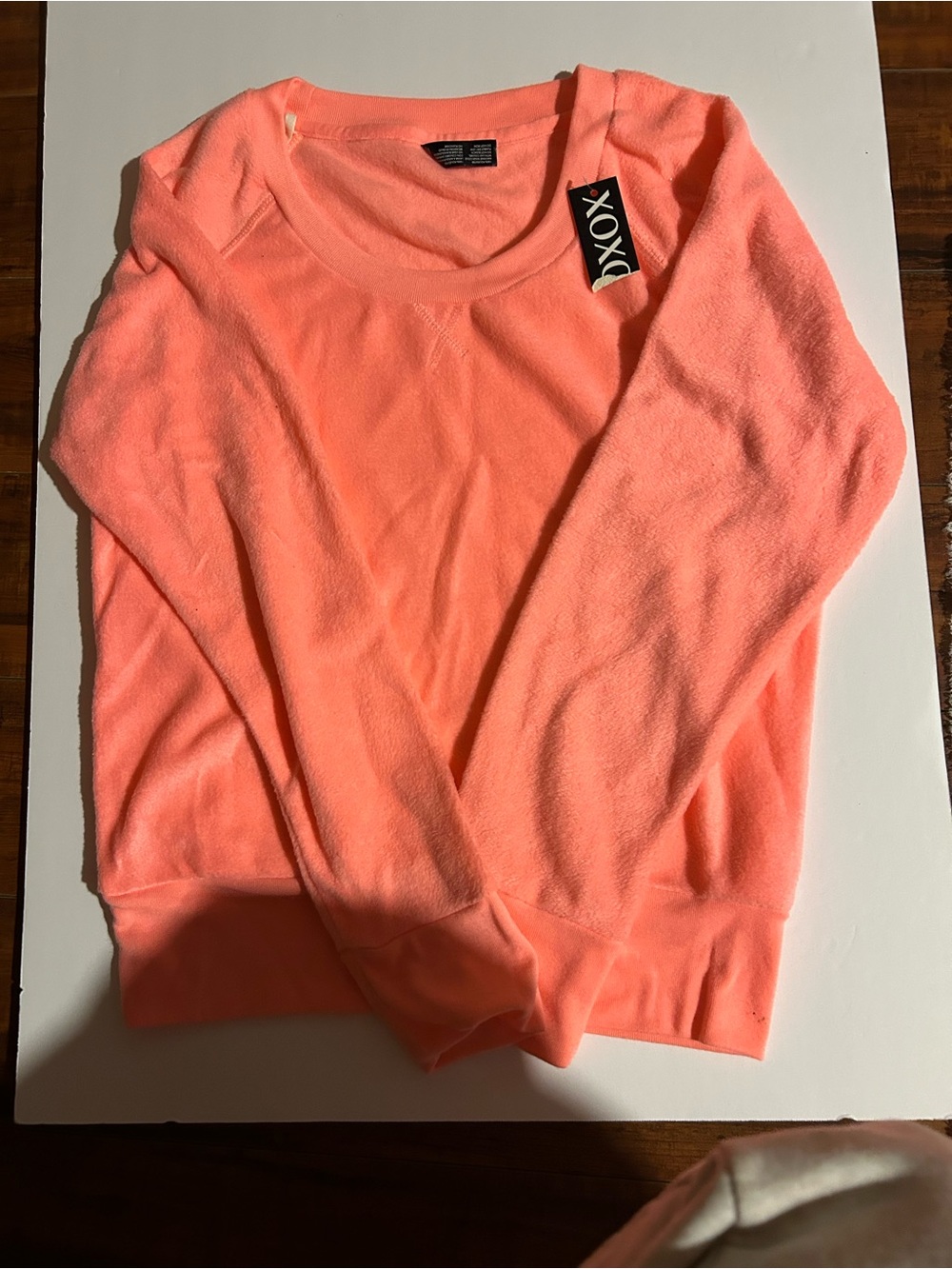XOXO Coral-Peach Scoop Neck Sweater